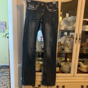 Cowgirl Tuff DFMI West Silver Bootcut Jeans 27x35